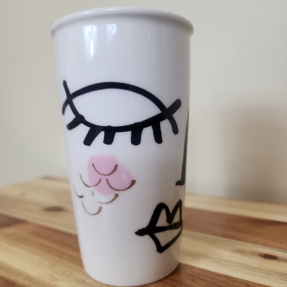 Starbucks 2014 Winking Eye Mermaid Siren Face Ceramic Coffee Mug Travel Tumbler - Picture 3 of 10